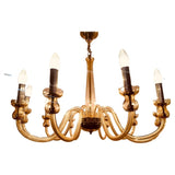 1950s Czech Crystal Glass 10 Arm Chandelier