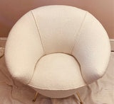 1950s Italian Curved Armchair with Brass Conical Legs