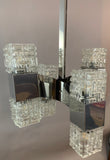 1960s Small Italian Sciolari Chrome and Glass Pendant Light