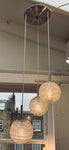 1970s Triple Globe Doria Crackle Glass Light