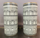 Pair of Fornasetti Style "Architettura" Vases