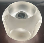 Pair of 1970s Putzler Frosted Circular Glass Table Lamps