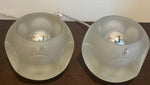 Pair of 1970s Putzler Frosted Circular Glass Table Lamps