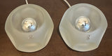 Pair of 1970s Putzler Frosted Circular Glass Table Lamps