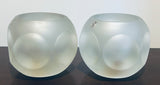 Pair of 1970s Putzler Frosted Circular Glass Table Lamps