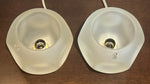 Pair of 1970s Putzler Frosted Circular Glass Table Lamps