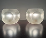 Pair of 1970s Putzler Frosted Circular Glass Table Lamps