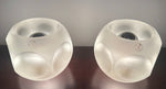 Pair of 1970s Putzler Frosted Circular Glass Table Lamps