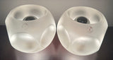 Pair of 1970s Putzler Frosted Circular Glass Table Lamps