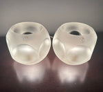 Pair of 1970s Putzler Frosted Circular Glass Table Lamps