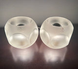 Pair of 1970s Putzler Frosted Circular Glass Table Lamps
