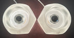 Pair of 1970s Putzler Frosted Circular Glass Table Lamps