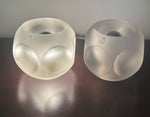 Pair of 1970s Putzler Frosted Circular Glass Table Lamps