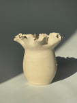 Contemporary Ceramic Waved Flower Rim Pottery Vase