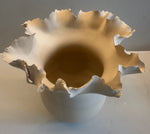 Contemporary Ceramic Waved Flower Rim Pottery Vase