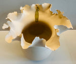 Contemporary Ceramic Waved Flower Rim Pottery Vase