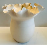 Contemporary Ceramic Waved Flower Rim Pottery Vase