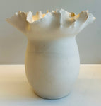 Contemporary Ceramic Waved Flower Rim Pottery Vase