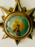 1930s Art Deco 'Silvoz Paris' Sunburst Brass Wall Clock