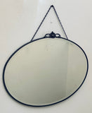 1940s Oval Bevelled Edged Chrome Wall Mirror