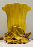 1950s McCoy USA Pottery Yellow Tulip Fan Vase