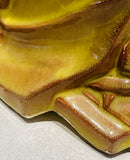 1950s McCoy USA Pottery Yellow Tulip Fan Vase