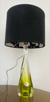 1950s Belgium Val St Lambert Lime Green Crystal Glass Table Lamp