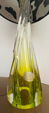 1950s Belgium Val St Lambert Lime Green Crystal Glass Table Lamp