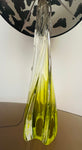 1950s Belgium Val St Lambert Lime Green Crystal Glass Table Lamp