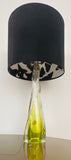 1950s Belgium Val St Lambert Lime Green Crystal Glass Table Lamp