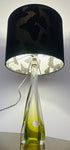 1950s Belgium Val St Lambert Lime Green Crystal Glass Table Lamp