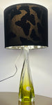 1950s Belgium Val St Lambert Lime Green Crystal Glass Table Lamp