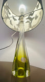 1950s Belgium Val St Lambert Lime Green Crystal Glass Table Lamp