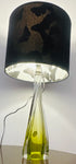 1950s Belgium Val St Lambert Lime Green Crystal Glass Table Lamp