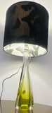 1950s Belgium Val St Lambert Lime Green Crystal Glass Table Lamp