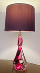 1950s Belgium Val St Lambert Pink Twisted Crystal Glass Lamp Base