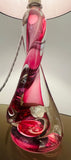 1950s Belgium Val St Lambert Pink Twisted Crystal Glass Lamp Base