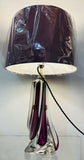 1950s Val St Lambert Purple & Clear Crystal Glass Table Lamp