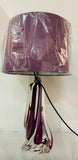 1950s Val St Lambert Purple & Clear Crystal Glass Table Lamp