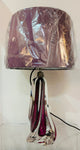 1950s Val St Lambert Purple & Clear Crystal Glass Table Lamp