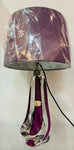 1950s Val St Lambert Purple & Clear Crystal Glass Table Lamp