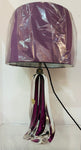 1950s Val St Lambert Purple & Clear Crystal Glass Table Lamp