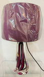 1950s Val St Lambert Purple & Clear Crystal Glass Table Lamp