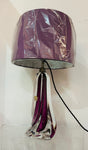 1950s Val St Lambert Purple & Clear Crystal Glass Table Lamp