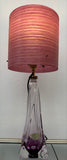 1950s Val St Lambert Purple Table Lamp inc Shade