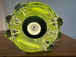 1950s Belgium Val St Lambert Green & Clear Glass Table Lamp