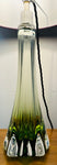 1950s Belgium Val St Lambert Green & Clear Glass Table Lamp