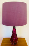 1950s Val St Lambert Purple Crystal Glass Table Lamp