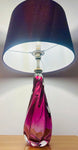 1950s Val St Lambert Purple Crystal Glass Table Lamp