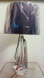 1950s Val St Lambert Clear Glass Table Lamp Signed